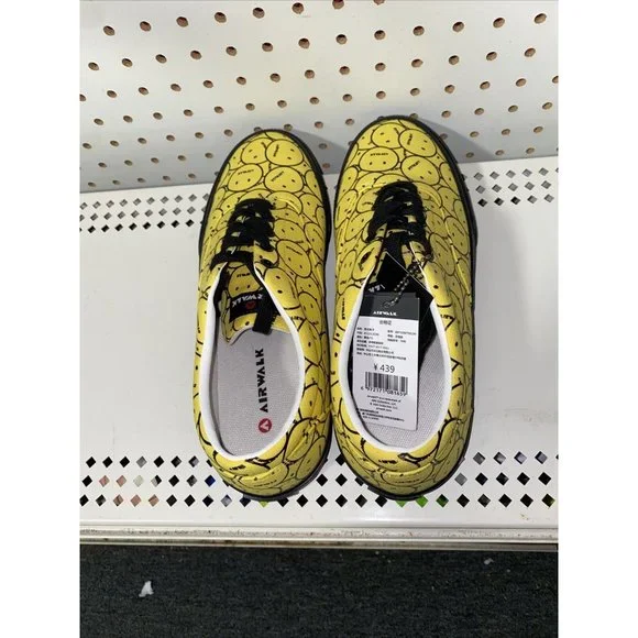 RARE AIRWALK Retro Smiley Face Logo Mens Athletic Lifestyle Skate Shoes Size 8 - Picture 2 of 8